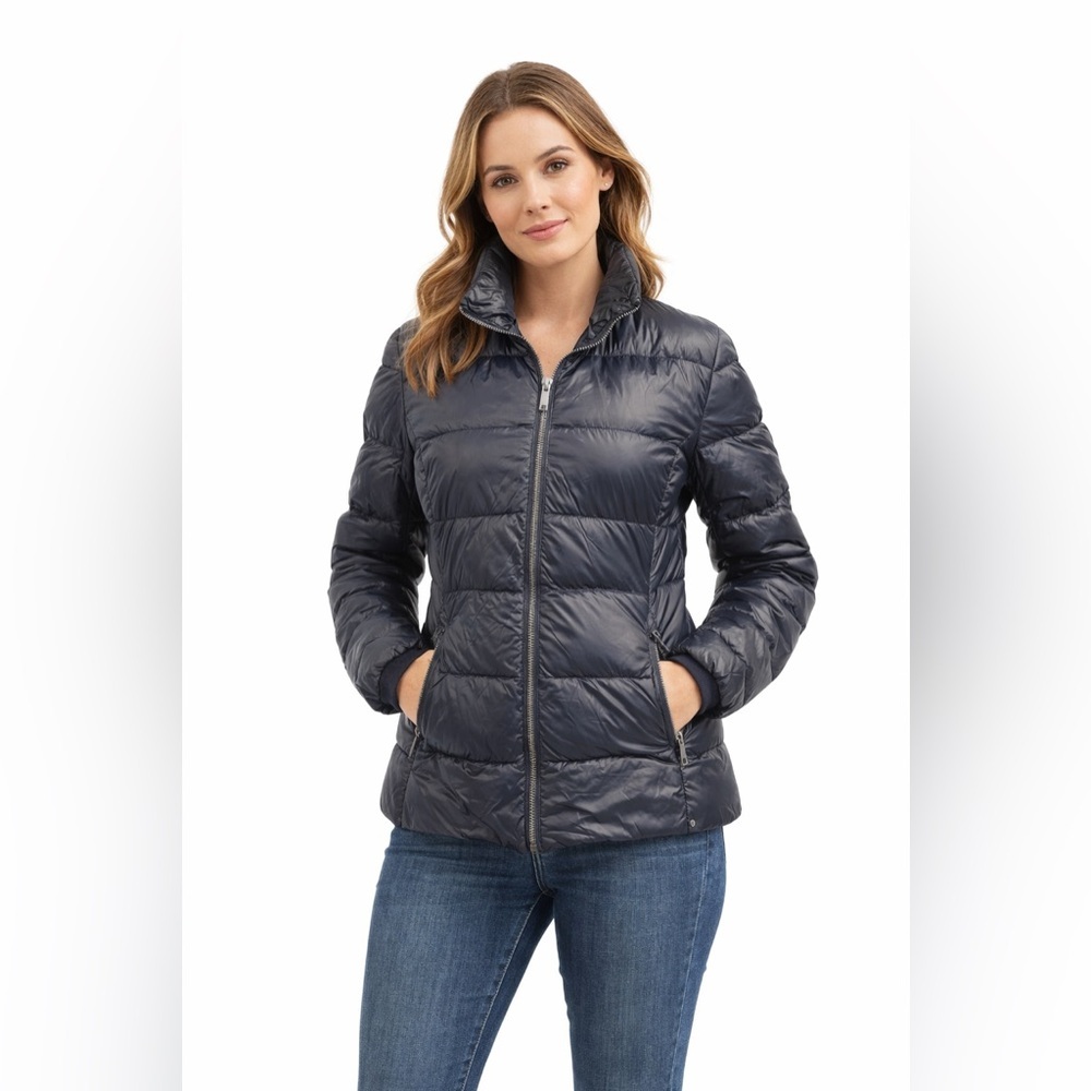 Etage Danish Outerwear Navy Packable Light Down Puffer Jacket Women’s 8